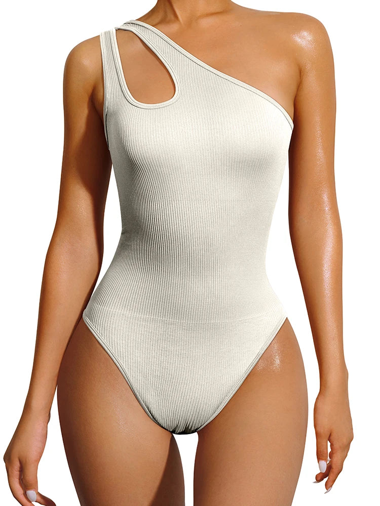 One-Shoulder Yoga Bodysuit