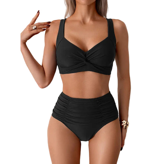 V-Neck Two-Piece Swimsuit