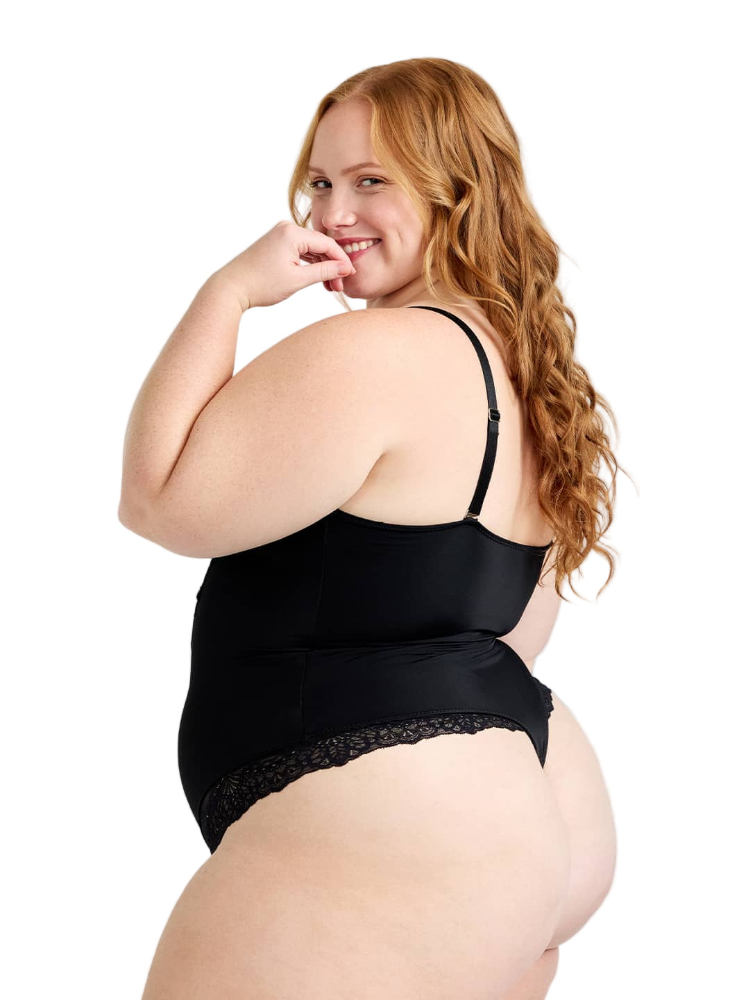 V-Neck Half Laced Bodysuit