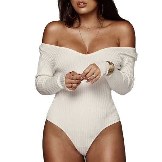 Long Sleeve Slim Fit Knitted Bodysuit