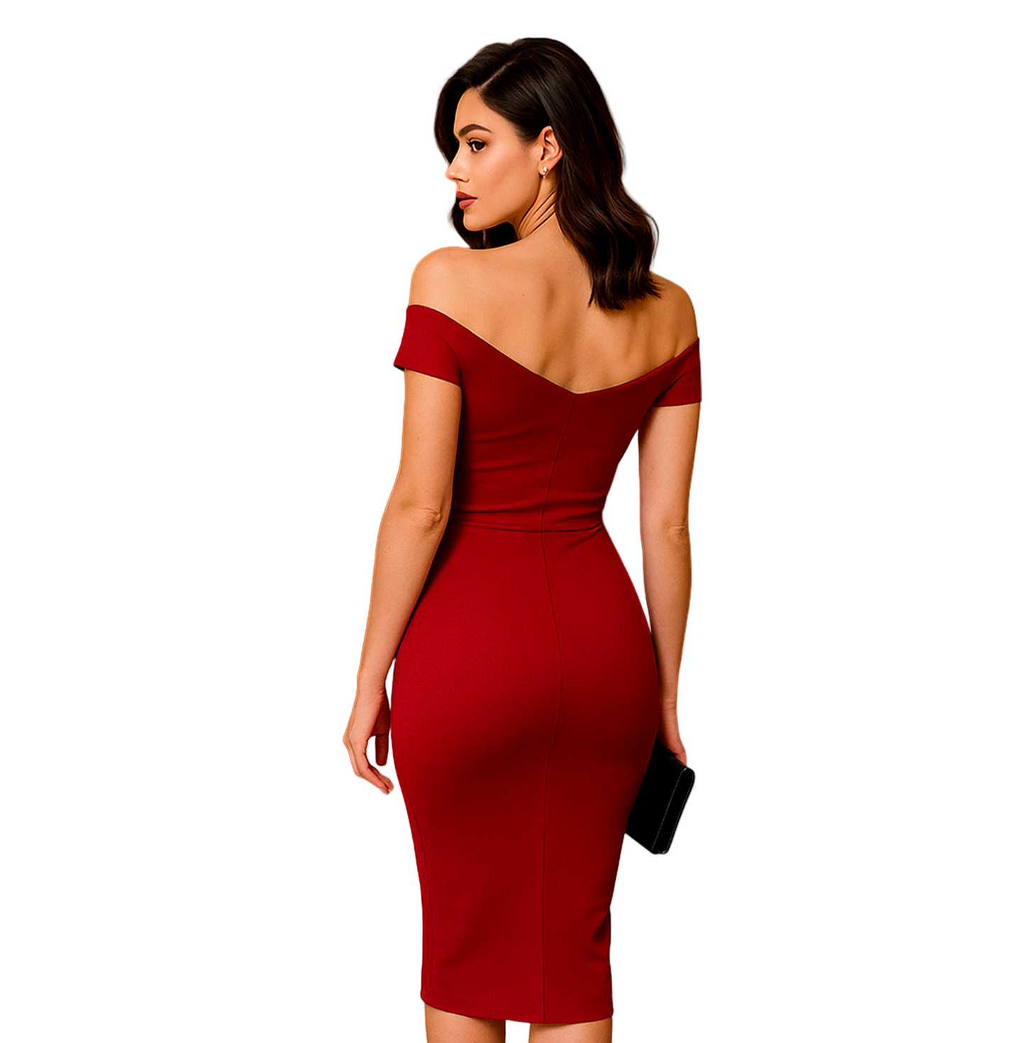 Crimson Royale Midi Dress