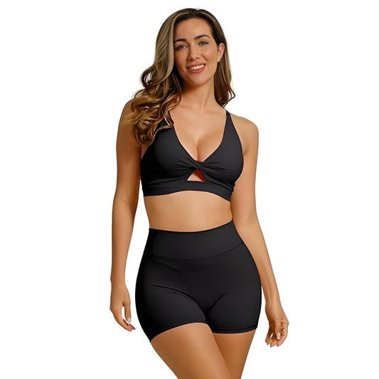 Hollow Cross-Back Sports Bra