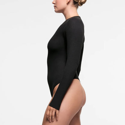 Slim Fit V-Neck Knit Bodysuit