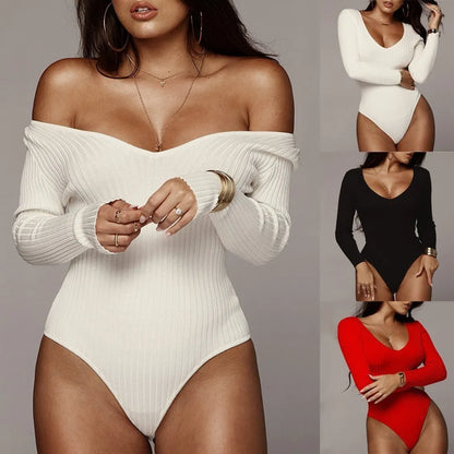 Long Sleeve Slim Fit Knitted Bodysuit