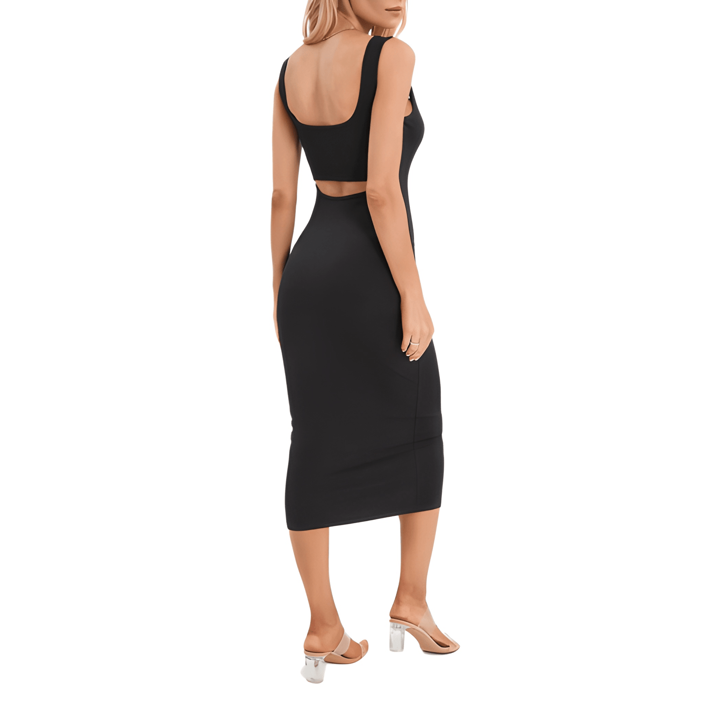 Ribbed Knit Midi Tank Dress