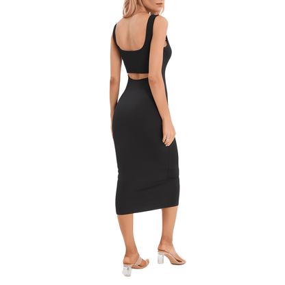 Ribbed Knit Midi Tank Dress